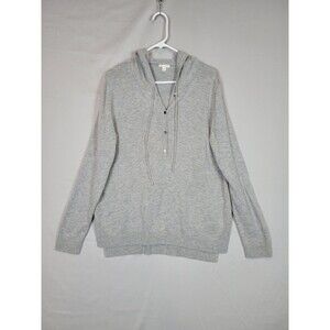GAP Wool Blend Hooded Sweatshirt Womens XL Gray Cozy Casual